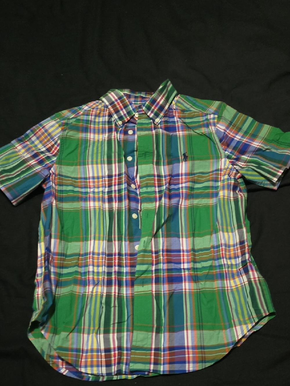 Polo by Ralph Lauren Multicolor Green Plaid Short-Sleeve Button-Down Shirt